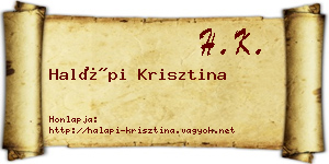 Halápi Krisztina névjegykártya
