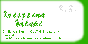 krisztina halapi business card